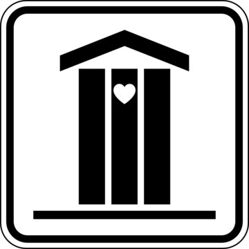 Plumpsklo Toilette Trockentoilette Schild Zeichen Symbol