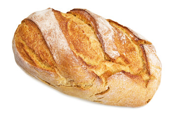 Homemade whole bread on the white