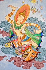 Fototapeta na wymiar Angle painting in Thai Native style