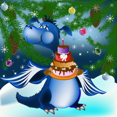 Dark blue dragon-New Year's a symbol of 2012