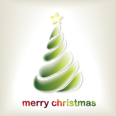 Vector card with plastic christmas tree