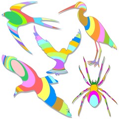 Animali Astratti Logo Colori-Animals Stickers Abstract Colors-2