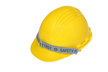 Fototapeta premium helmet of constructor isolated on white background