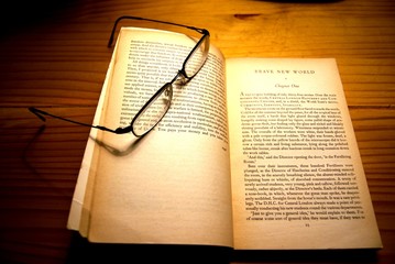 Book and reading glasses