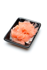 pink ginger ingredient for sushi . isolated