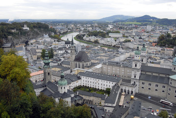 Fototapeta na wymiar Salzburg.Top view.