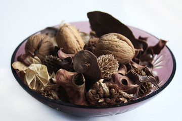 Dry flowers and nuts