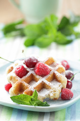 Waffles with fruits