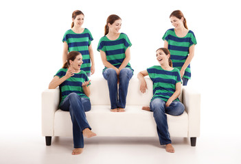 Fototapeta premium Five twins sisters