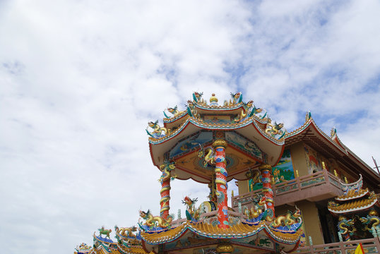 Beating the dragon and chinese temple