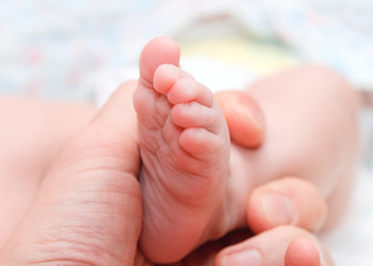 baby foot in hand