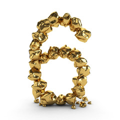 Golden Number 3d Rendered Isolated