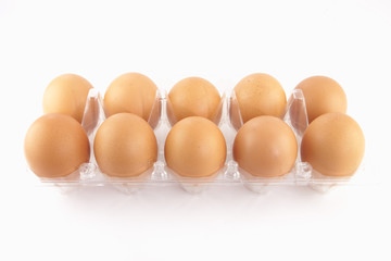 Egg in plastic case