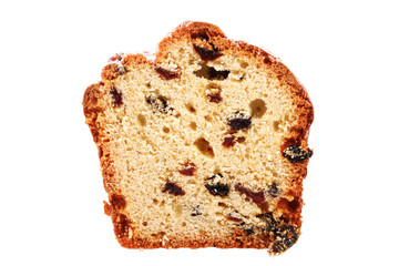 slice of cake with raisins