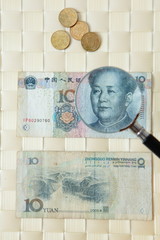 close look of chinese yen