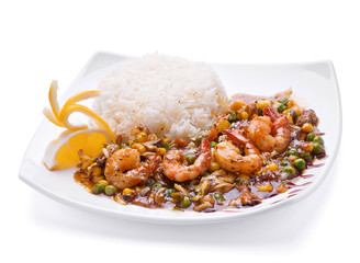 Fried shrimp with vegeable