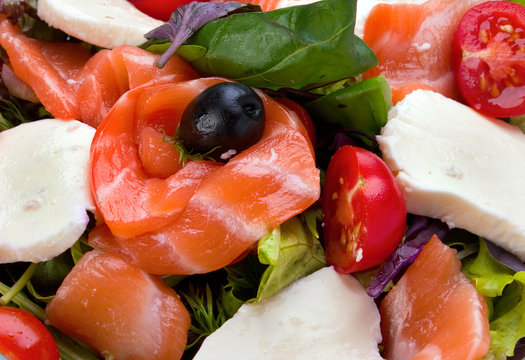Salad with red fish