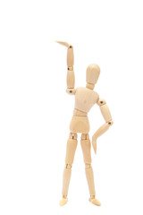 Wooden figure raising arm / hand