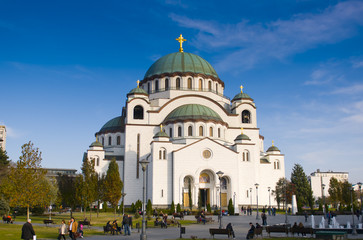 Fototapeta na wymiar Orthodox Cathedral of Saint Sava w Belgradzie, Serbia