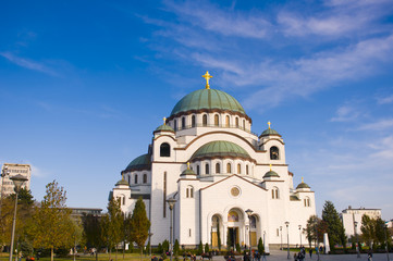 Fototapeta na wymiar Orthodox Cathedral of Saint Sava w Belgradzie, Serbia