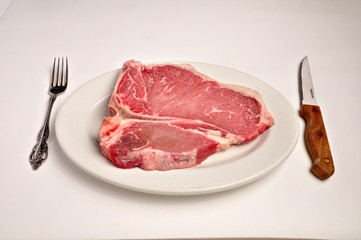 Raw T-Bone Steak