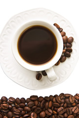 taza de café con granos tostados