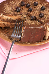 Homemade chocolate cake close-up