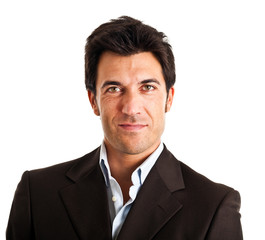 Confident businessman isolated on white