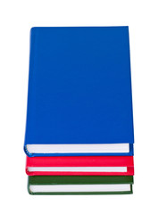 Books on white background isolated.