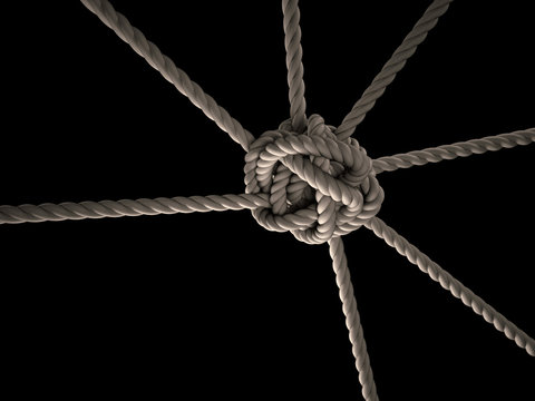 Zusammenhalt Seil Knoten