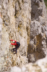Bergsteiger in den Dolomiten - Alpen