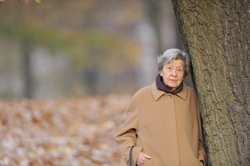 Autumn Sad Senior Woman I