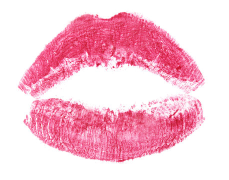 pink lips isolated on white