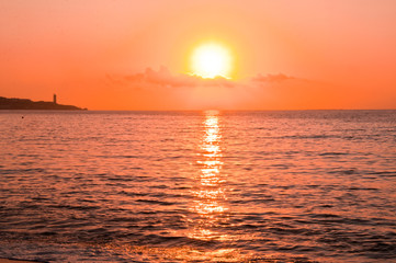 sunrise on the beach malagueta, Andalucia