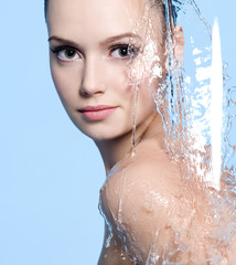 Beautiful woman and water