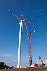 Windkraftanlage im Bau
