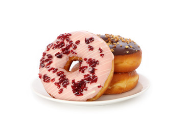 delicious and sweet donut with cranberry