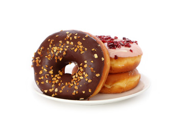 delicious and sweet donut with chocolate and peanut