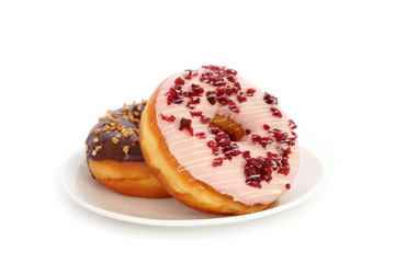 delicious and sweet donut with cranberry