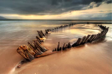 Printed roller blinds Shipwreck The Sunbeam ship wreck on the Rossbeigh beach, Ireland