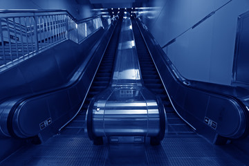 escalator in a subway station in Beijing