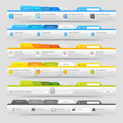 Web design  elements with icons set: Navigation menu bars