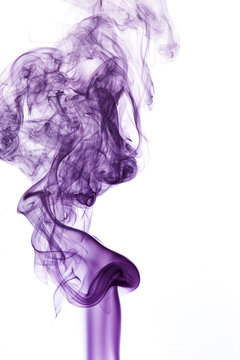 violet smoke in white back