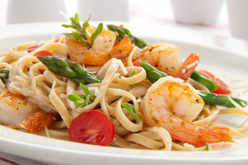 Whole Grain Shrimp Pasta