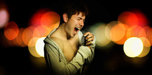 male singer during a concert