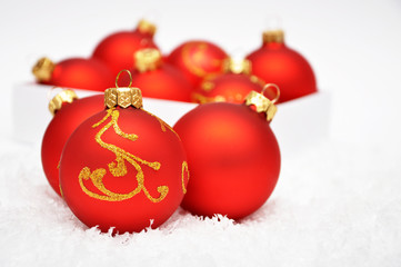 festive red balls