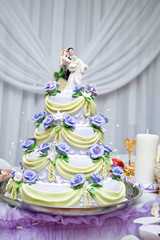 Layered wedding cake