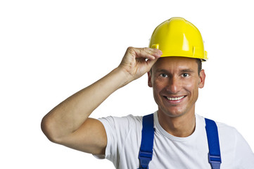 Bauarbeiter mit Schutzhelm