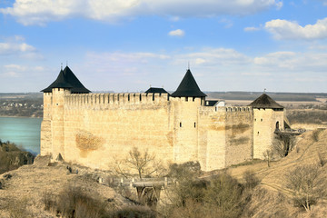 Khotyn fortress and castle on Dnister river in Ukraine