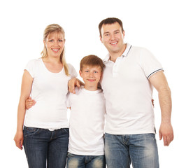 Fototapeta na wymiar Happy family isolated over white background